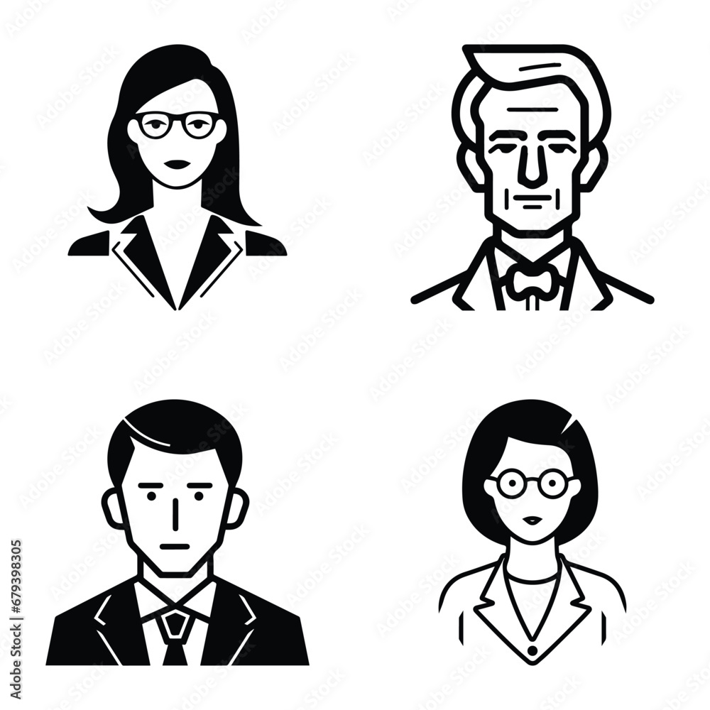 Business People Flat Icon Set Isolated On White Background Business People Flat Icon Set Isolated On White Background