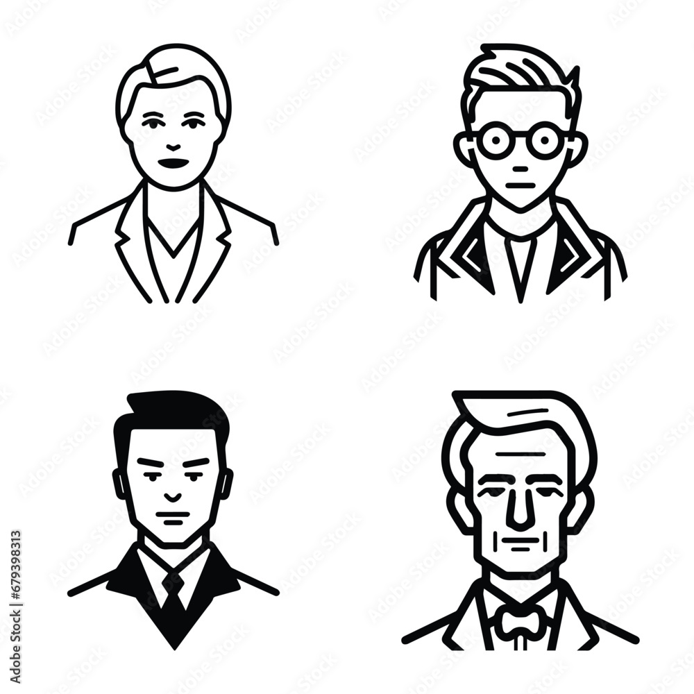 Business People Flat Icon Set Isolated On White Background Business People Flat Icon Set Isolated On White Background