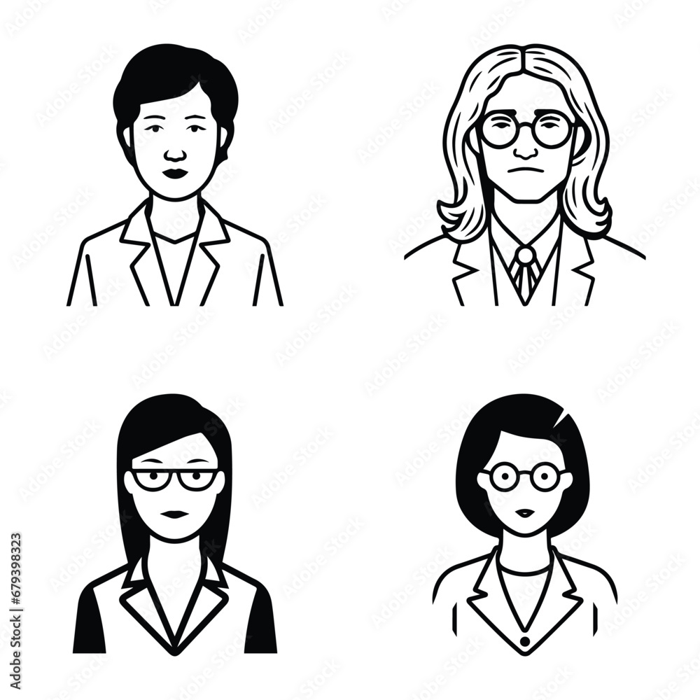 Business People Flat Icon Set Isolated On White Background Business People Flat Icon Set Isolated On White Background