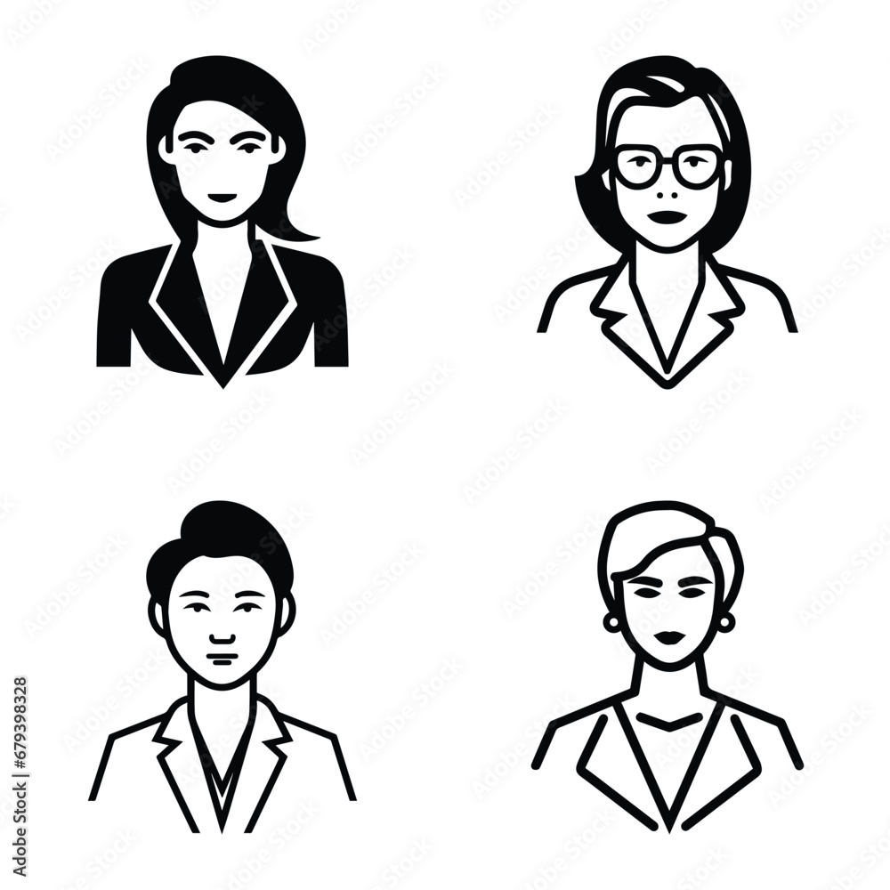 Business People Flat Icon Set Isolated On White Background Business People Flat Icon Set Isolated On White Background