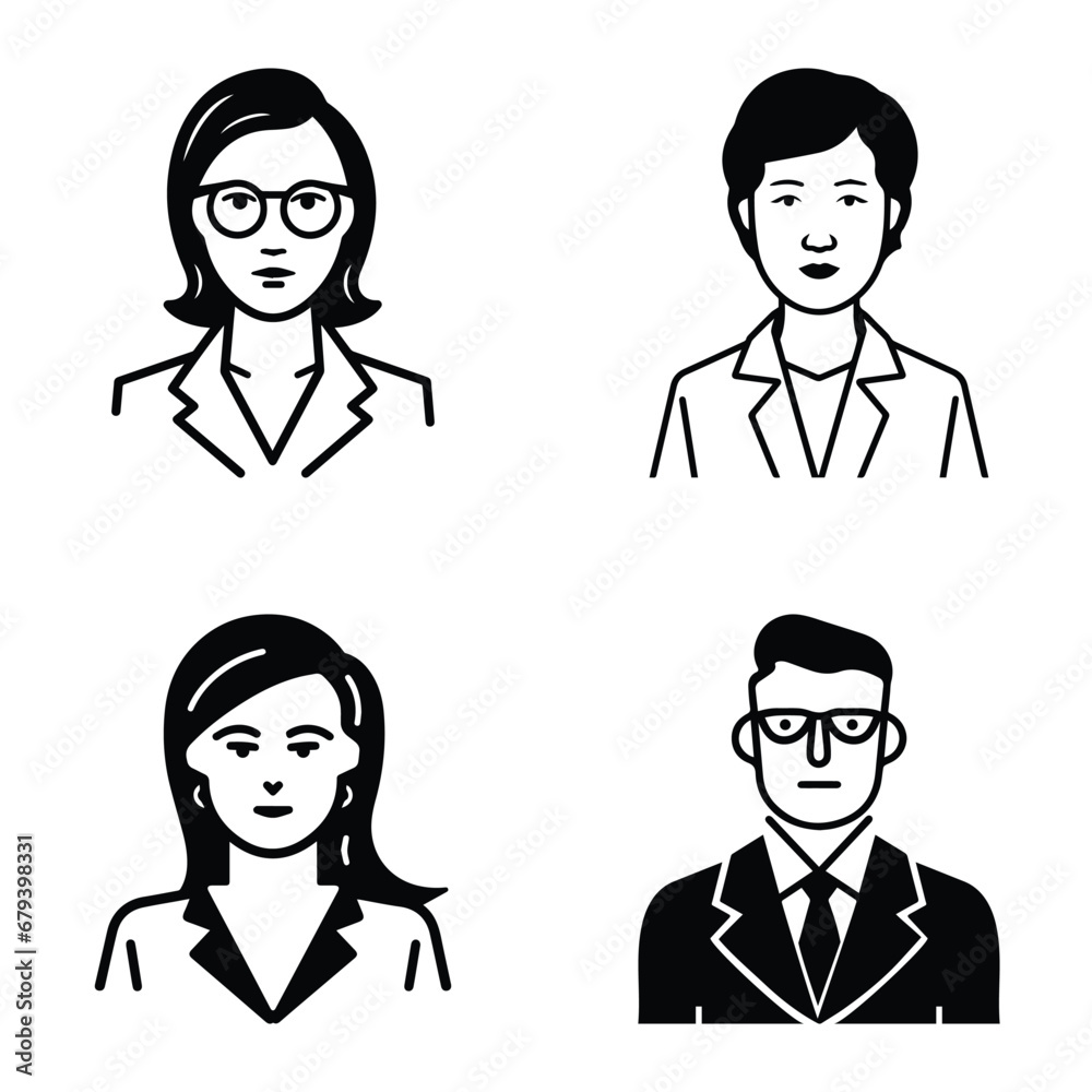 Business People Flat Icon Set Isolated On White Background Business People Flat Icon Set Isolated On White Background