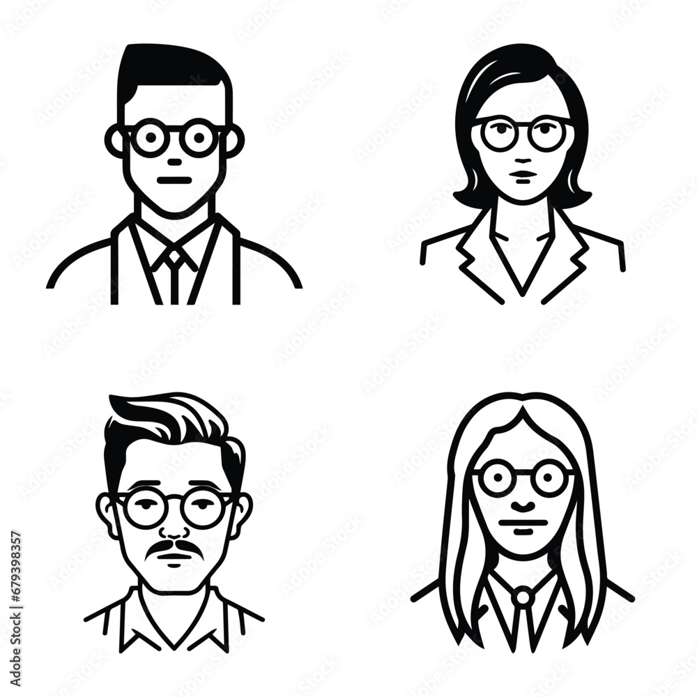 Business People Flat Icon Set Isolated On White Background Business People Flat Icon Set Isolated On White Background