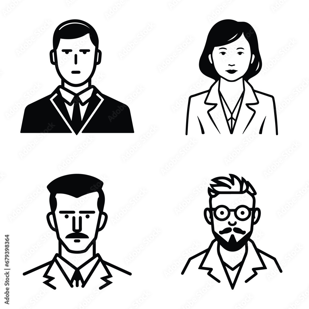 Business People Flat Icon Set Isolated On White Background Business People Flat Icon Set Isolated On White Background