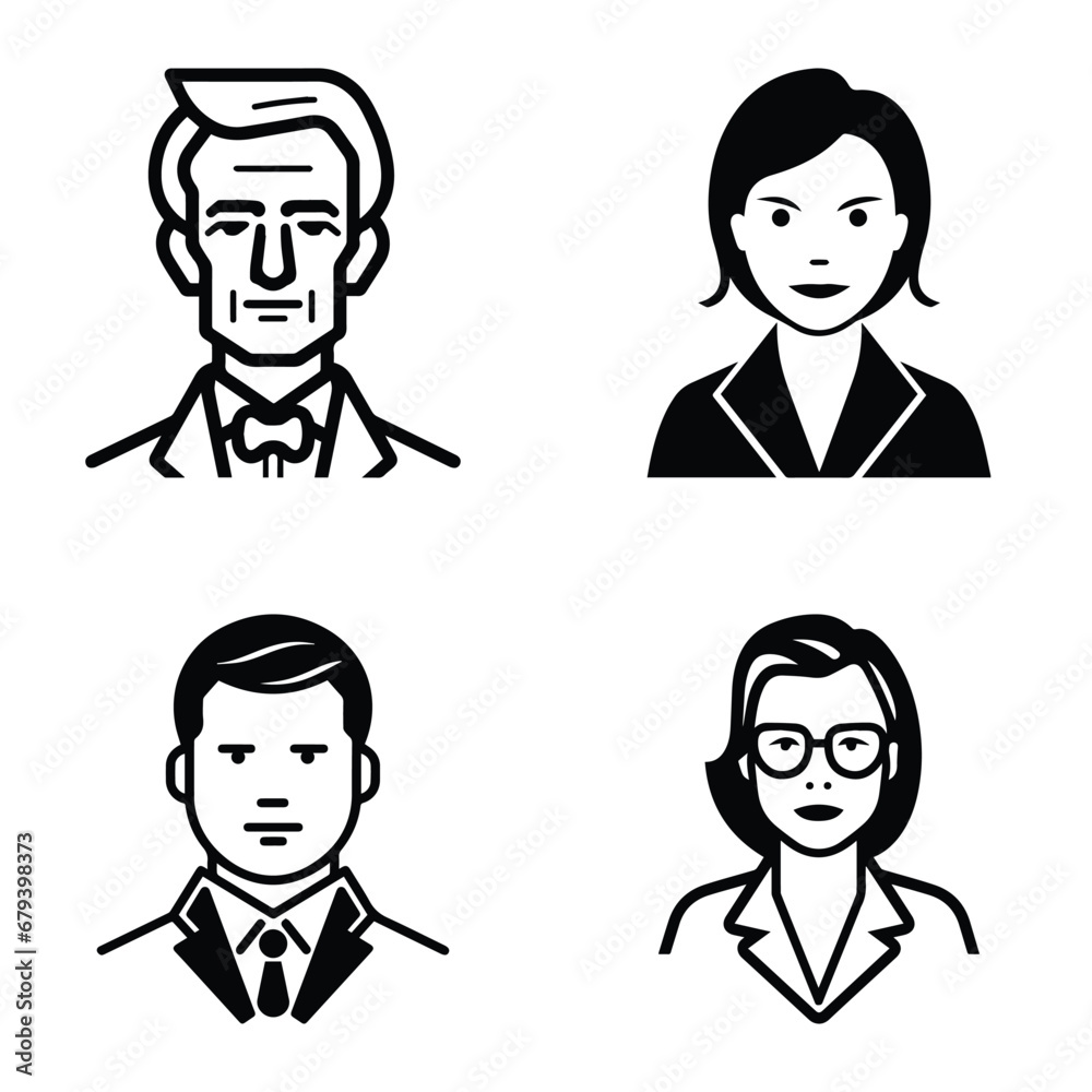 Business People Flat Icon Set Isolated On White Background Business People Flat Icon Set Isolated On White Background