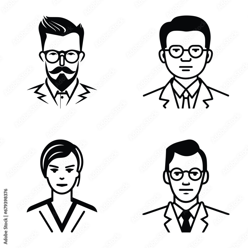Business People Flat Icon Set Isolated On White Background Business People Flat Icon Set Isolated On White Background