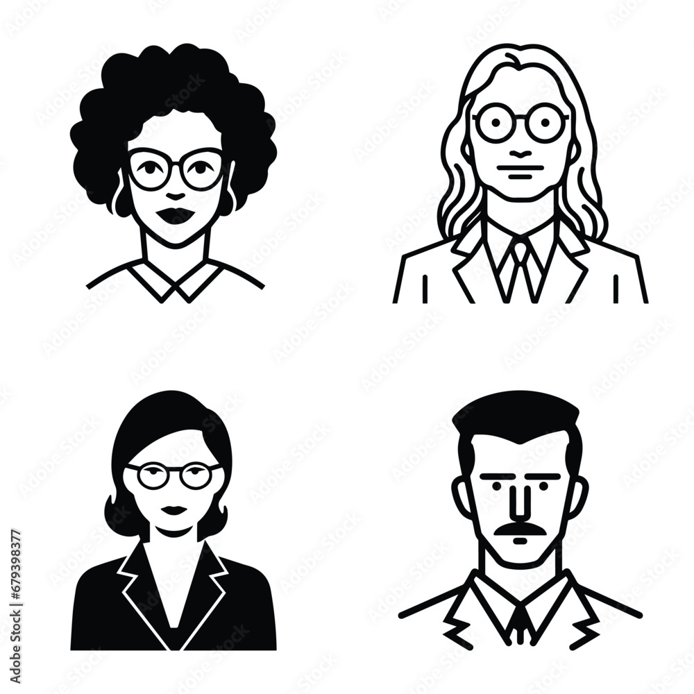 Business People Flat Icon Set Isolated On White Background Business People Flat Icon Set Isolated On White Background