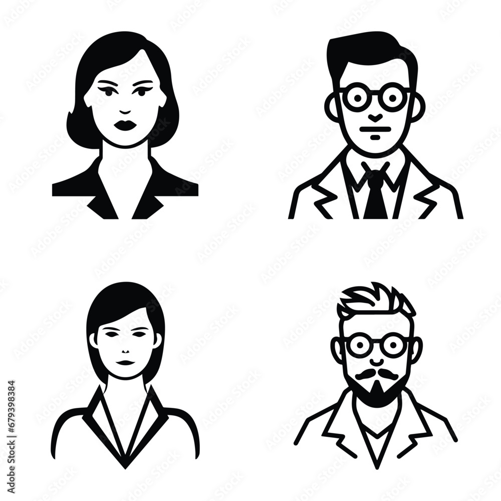 Business People Flat Icon Set Isolated On White Background Business People Flat Icon Set Isolated On White Background