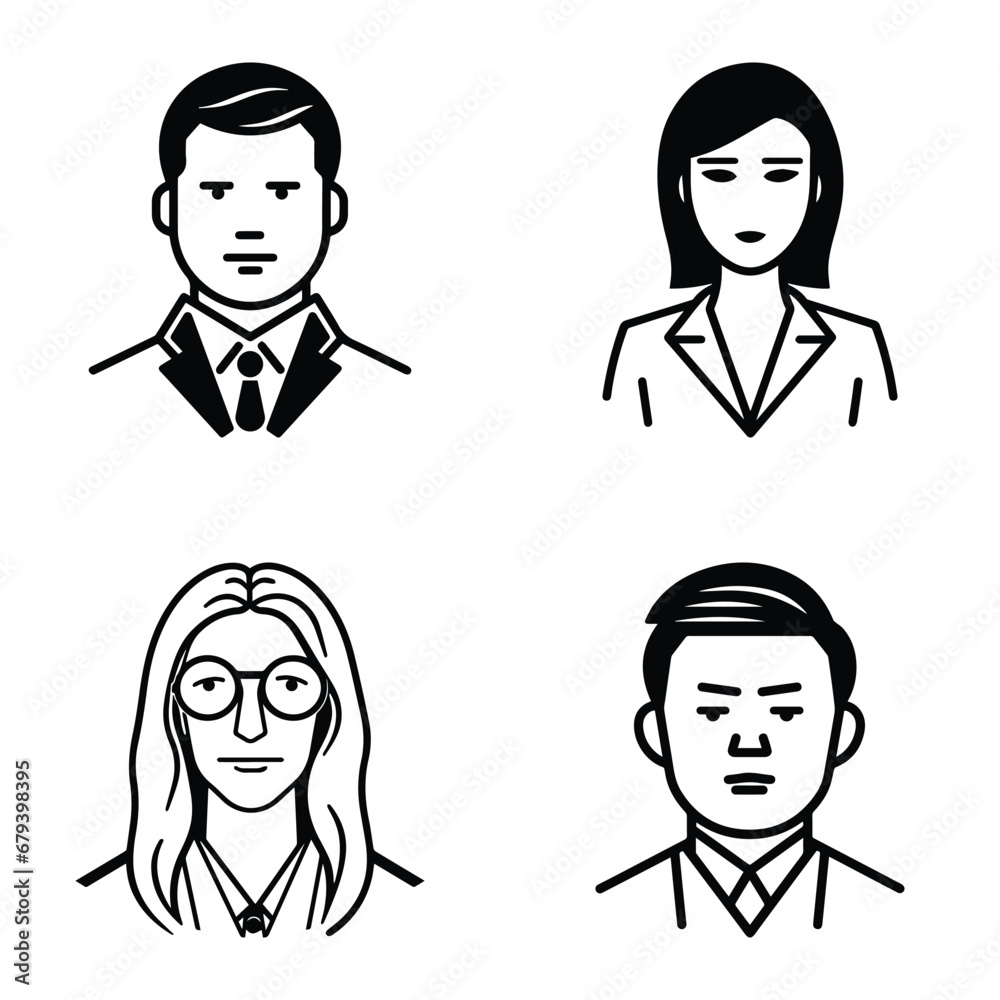 Business People Flat Icon Set Isolated On White Background Business People Flat Icon Set Isolated On White Background