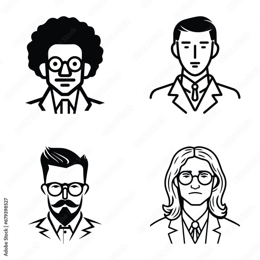 Business People Flat Icon Set Isolated On White Background Business People Flat Icon Set Isolated On White Background