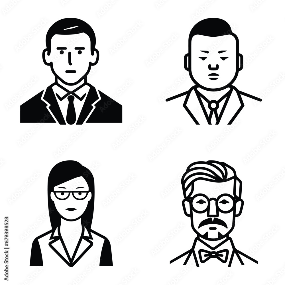 Business People Flat Icon Set Isolated On White Background Business People Flat Icon Set Isolated On White Background