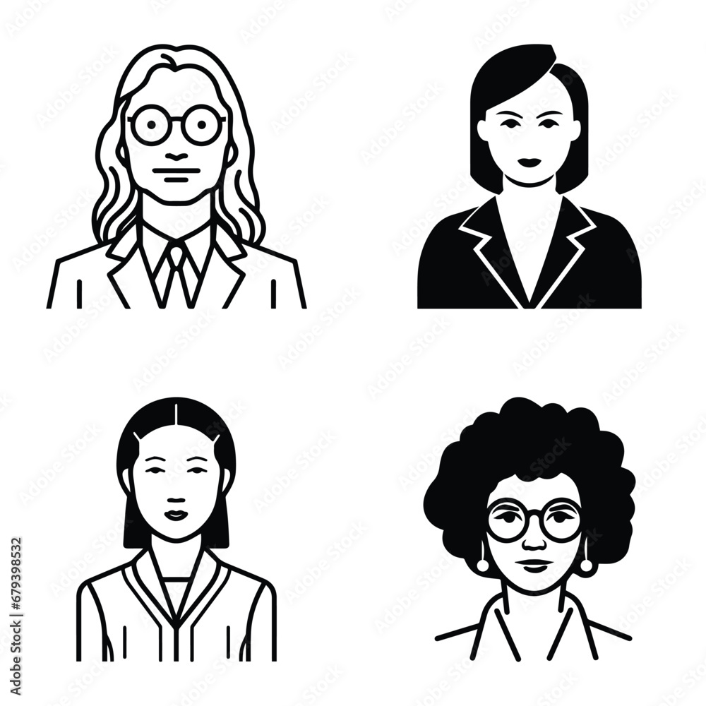 Business People Flat Icon Set Isolated On White Background Business People Flat Icon Set Isolated On White Background