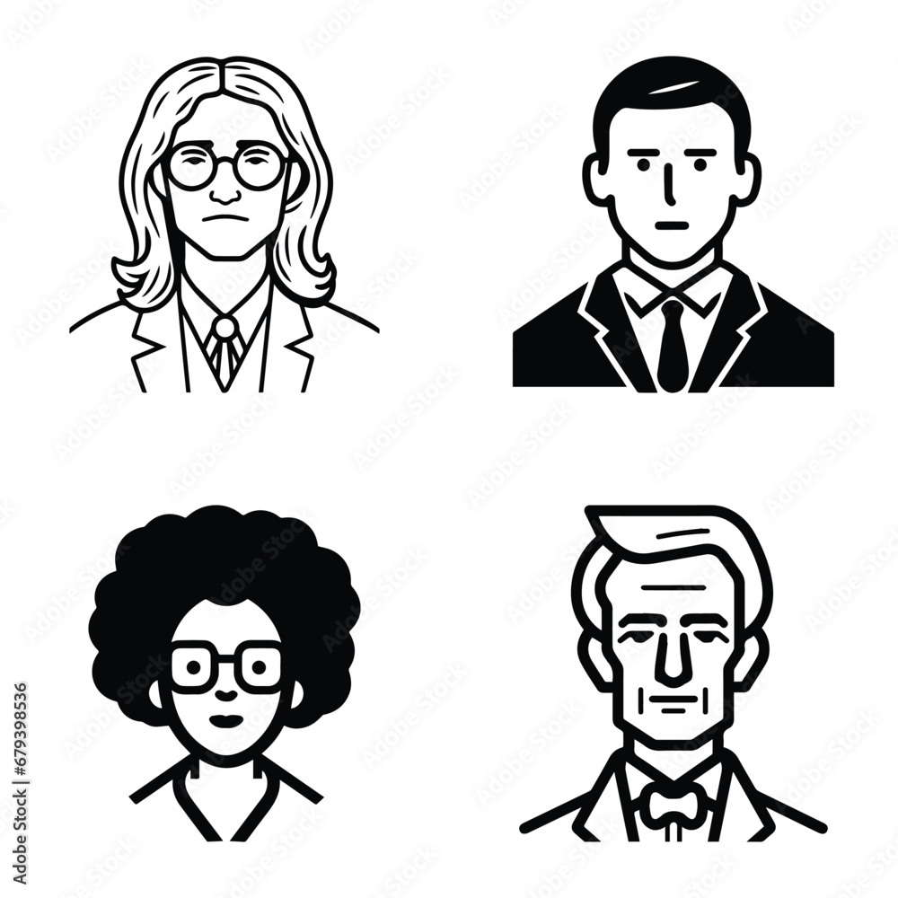 Business People Flat Icon Set Isolated On White Background Business People Flat Icon Set Isolated On White Background
