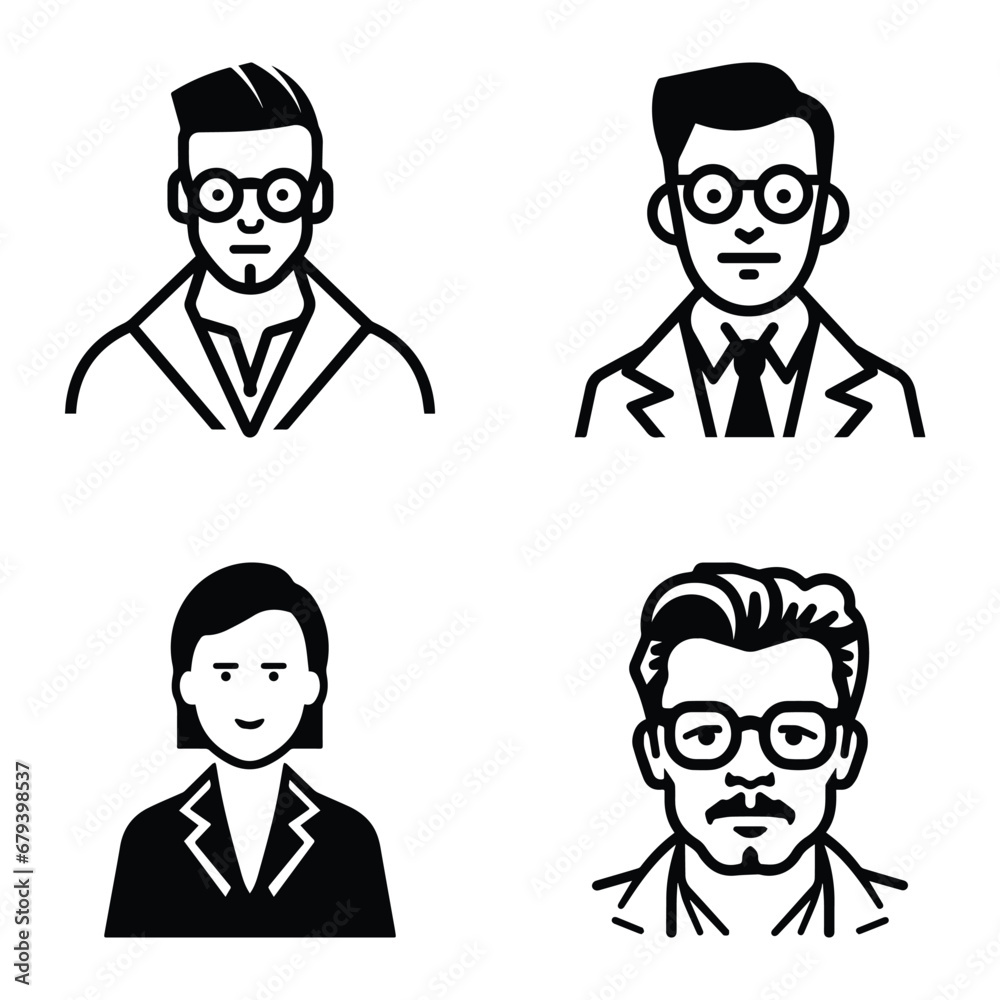 Business People Flat Icon Set Isolated On White Background Business People Flat Icon Set Isolated On White Background