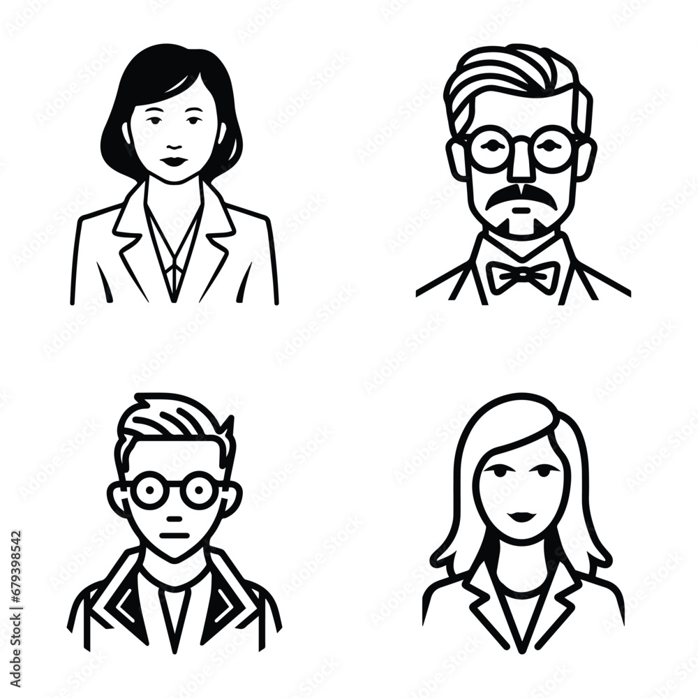 Business People Flat Icon Set Isolated On White Background Business People Flat Icon Set Isolated On White Background