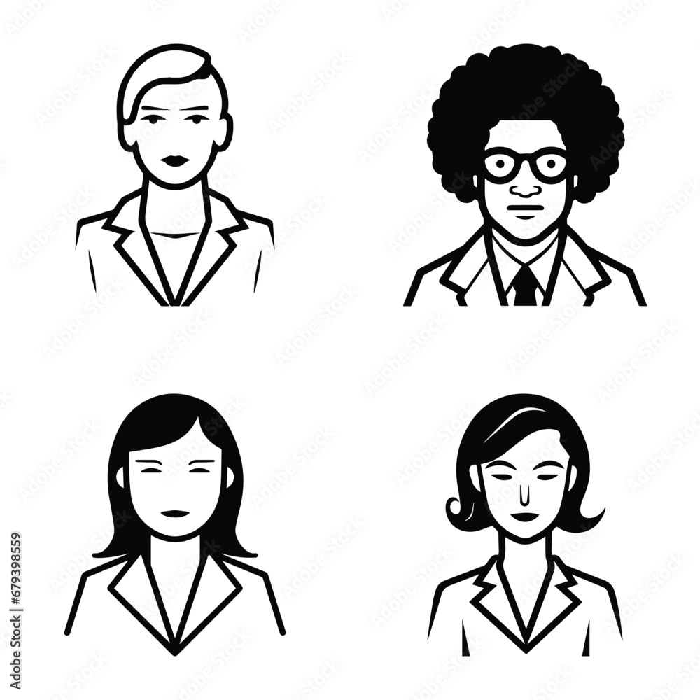 Business People Flat Icon Set Isolated On White Background Business People Flat Icon Set Isolated On White Background