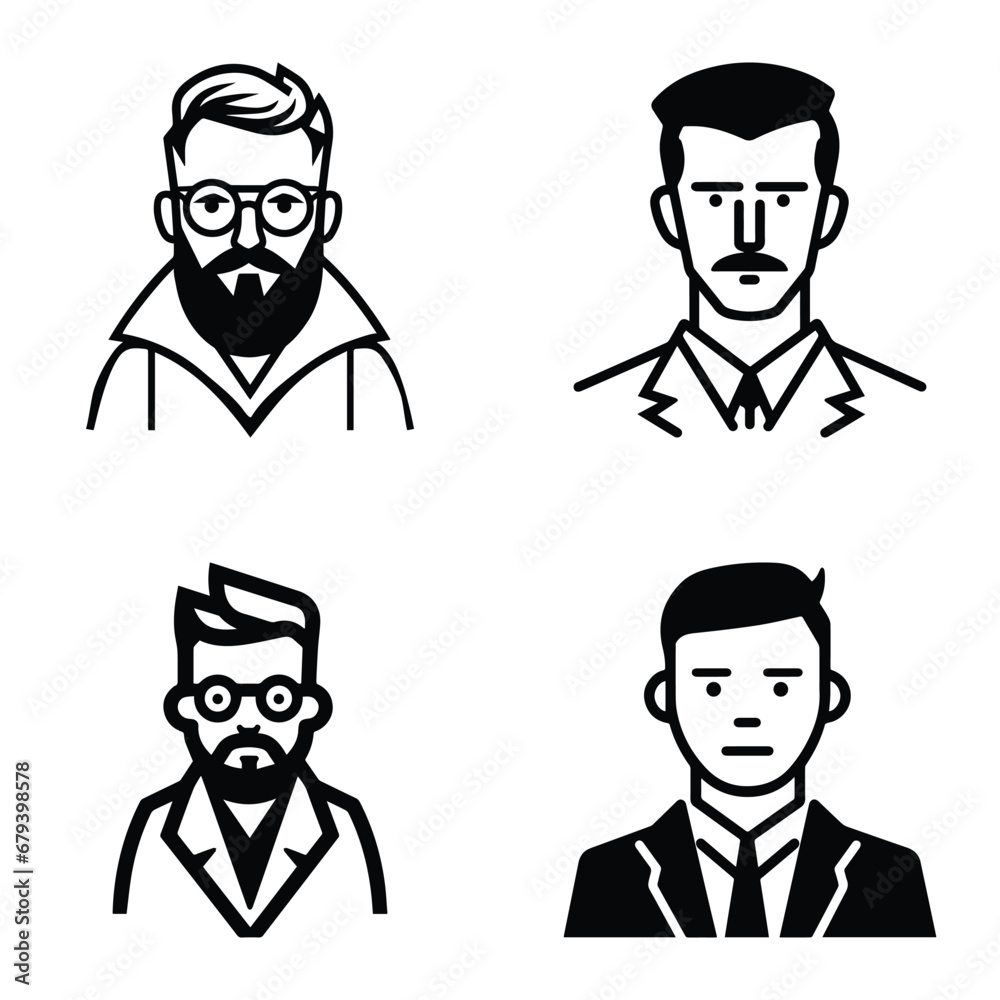 Business People Flat Icon Set Isolated On White Background Business People Flat Icon Set Isolated On White Background