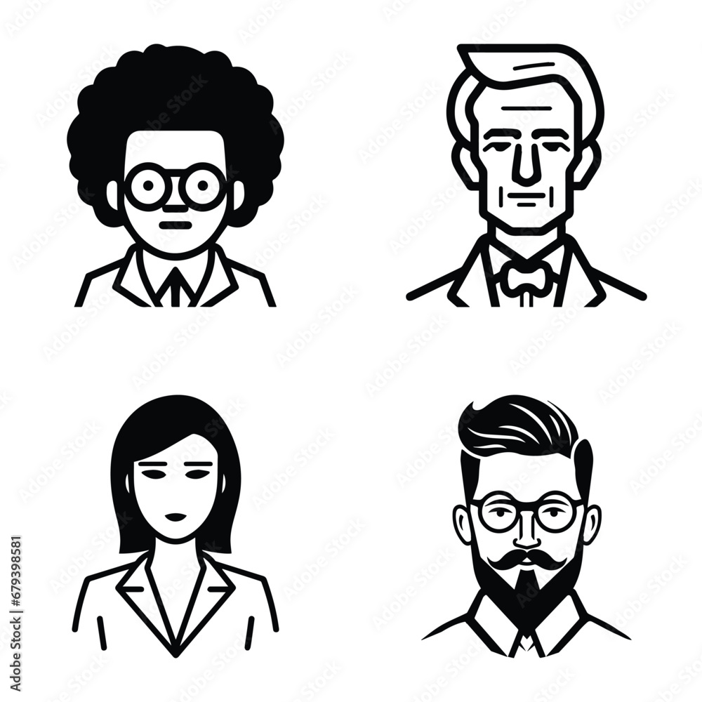 Business People Flat Icon Set Isolated On White Background Business People Flat Icon Set Isolated On White Background