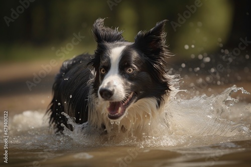 cute and happy dog enjoying