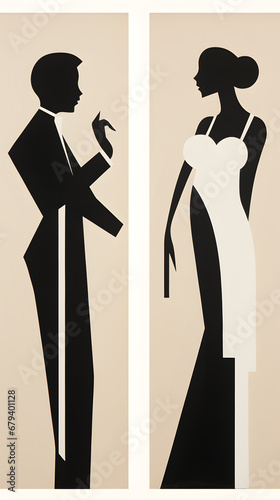 Wallpaper Mural Two human figures, pop art Torontodigital.ca