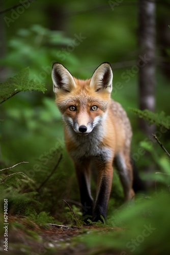 young fox in a summer forest © Jorge Ferreiro