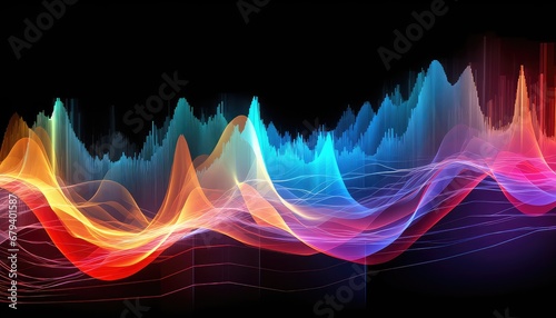 Colorful sound waves, quantum wave tracing  ,background  photo