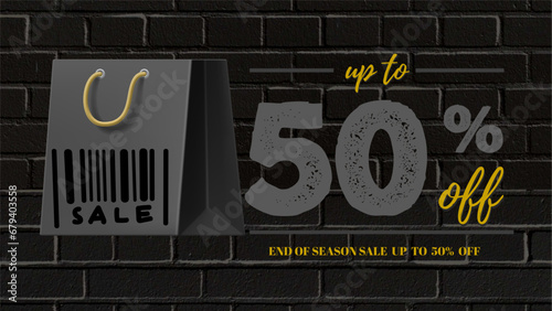 End of season sale banner, customizable template, shopping concept