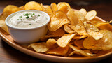Crunchy Potato Chips with French Onion Dip