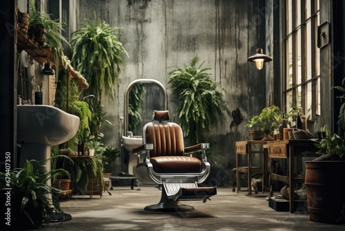 Green Oasis Grooming: A Modern Barber Shop Infused with Natural Elegance