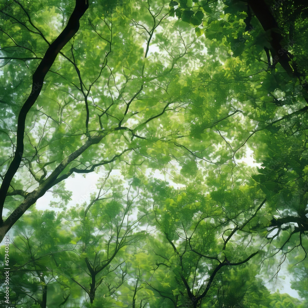 Fototapeta premium View from below on a beautiful forest