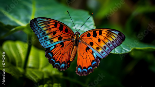 butterfly in the nature with multiple colors  AI Generative.