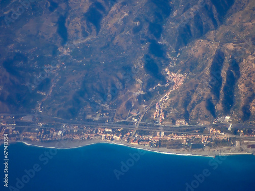 Vista aerea della costa ionica siciliana 1247 photo
