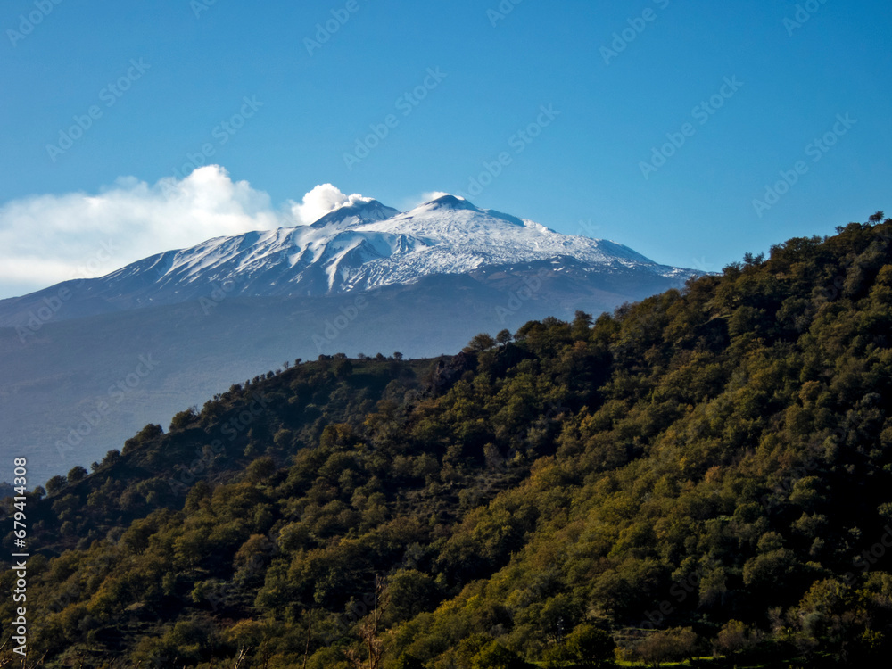 Visuale del vulcano Etna dai monti Nebrodi 1521