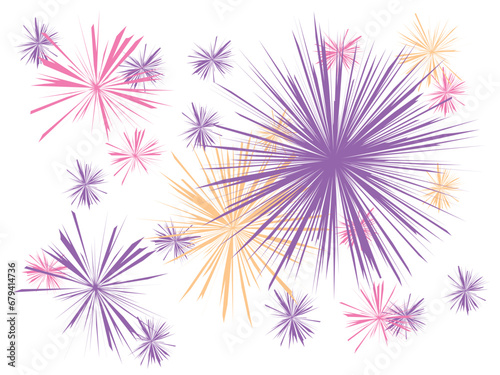 vector fireworks. illustration design with a white background