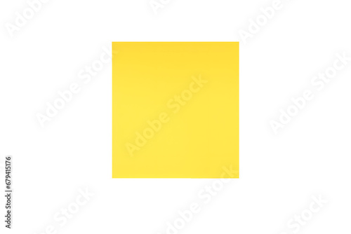Yellow sticky note with shadow front view