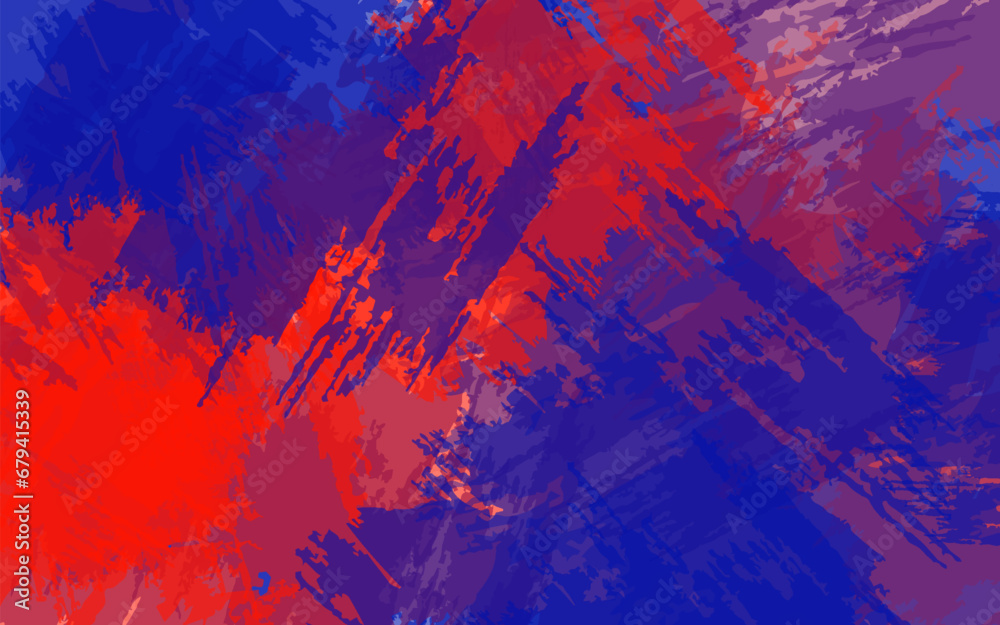 Abstract grunge texture splash paint blue and red color background