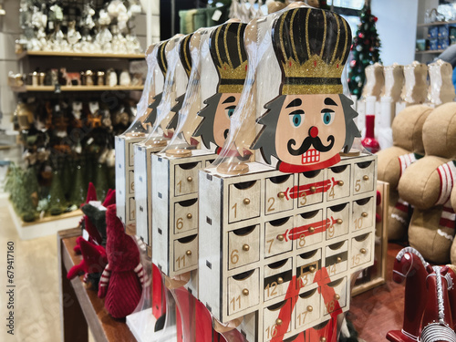 Nutcracker advent calendar in a shop photo