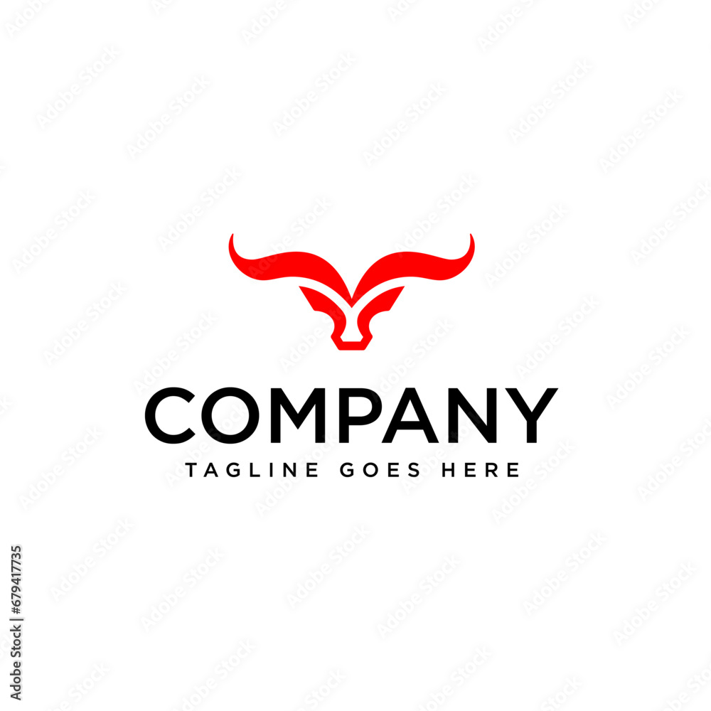 Bull head logo. Abstract stylized cow or bull head with horns icon. Premium logo for steak house, meat restaurant or butchery. Taurus symbol. Vector illustration. Bull head logo. Abstract stylized cow or bull head with horns icon. Premium logo for steak house, meat restaurant or butchery. Taurus symbol. Vector illustration.