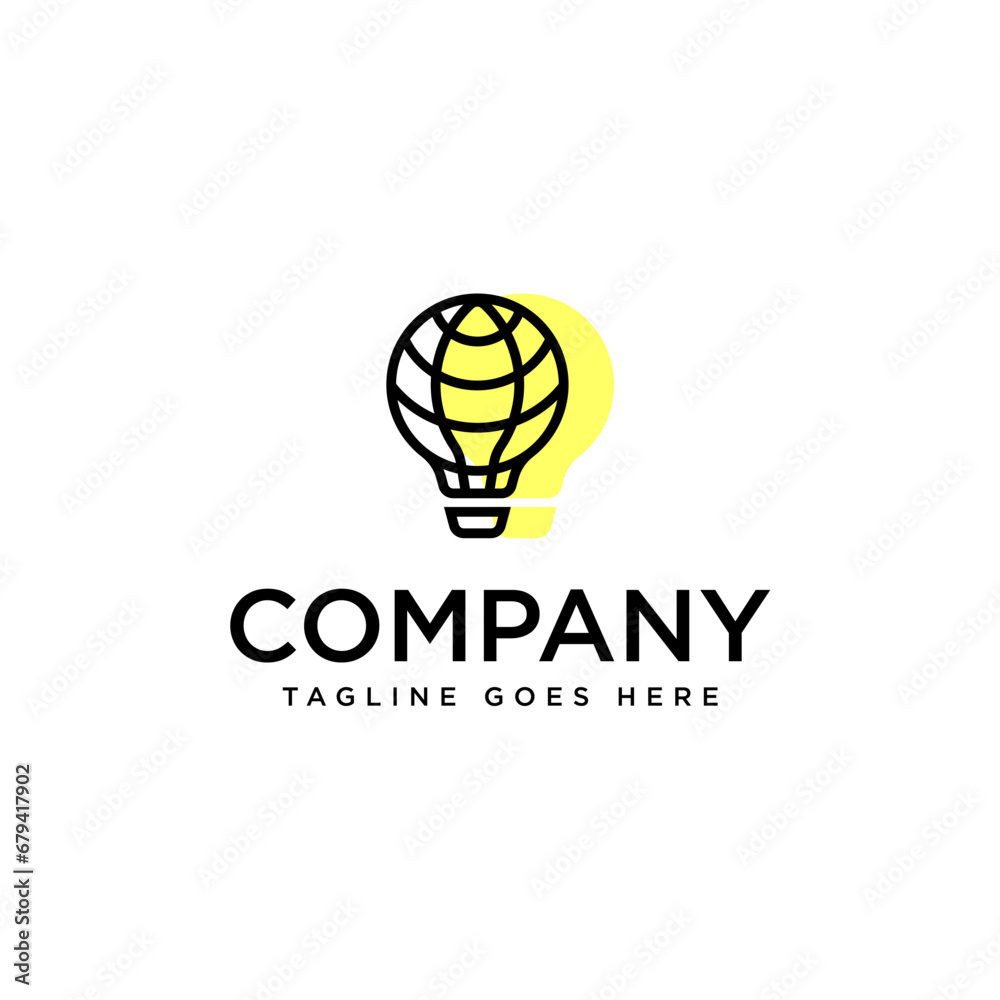 air balloon outline logo design emblem vector illustration elegant logo template air balloon outline logo design emblem vector illustration elegant logo template