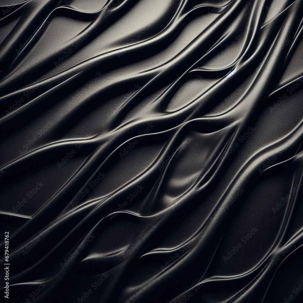 Fototapeta premium Rubber satin leather black surface texture graphic