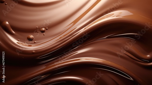 Chocolate background. Melted chocolate swirl