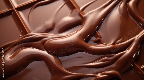 Chocolate bar and chocolate splash. Chocolate background