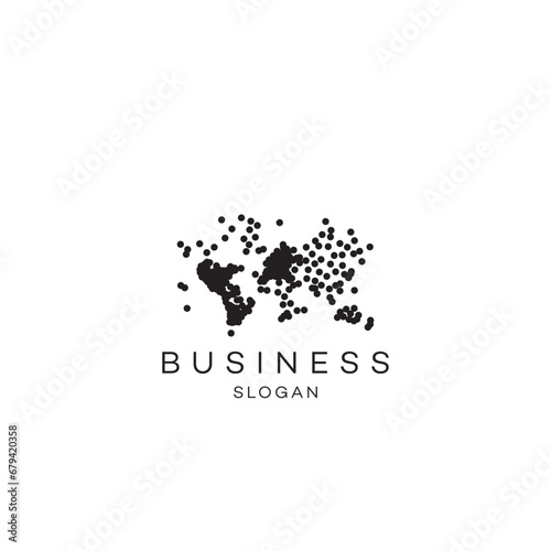 Doted world community population political map logo design business solution Abstract vector brand flat Icon design vector modern minimal style illustration emblem sign symbol logotype typography