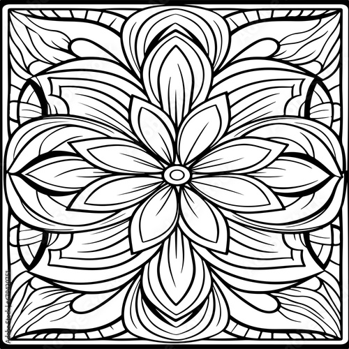 mandala square shapes coloring page
