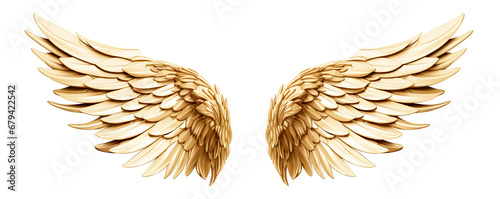 Golden wings cut out photo