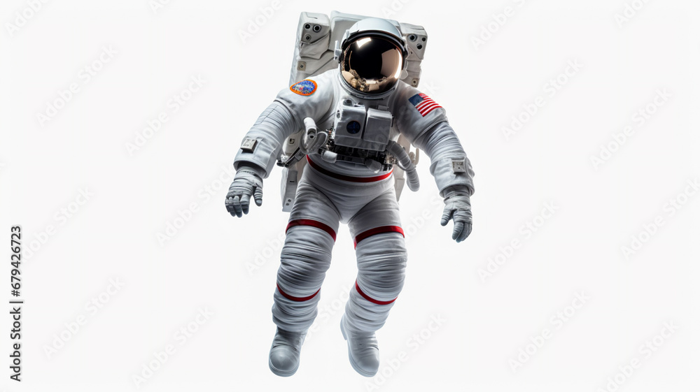 cosmonaut on white background, AI Generative.