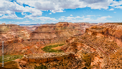 The San Rafael River as it flows through the Little Grand Canyon viewed from The Wedge Viewpoint in Utah, USA