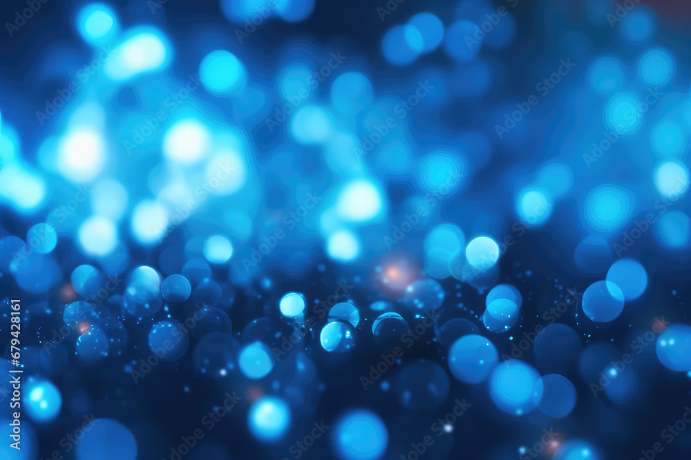 Abstract blue bokeh background.Generative AI.