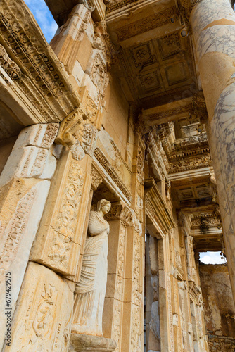 Ruins of Celsius Library in ancient city Ephesus. Turkey