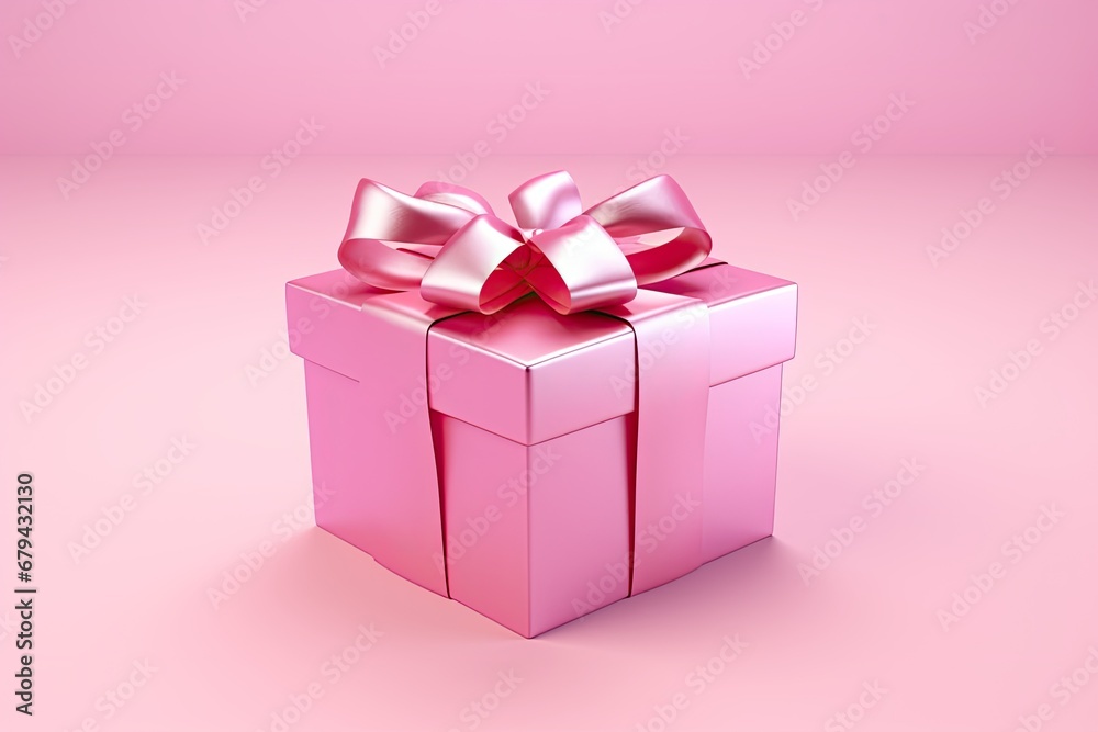 Pink gift box image concept.