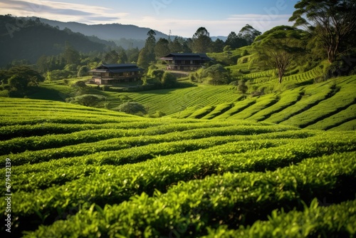 Cultivate tea bushes in mountains for various teas: ulun matcha, green tea, and fermented black/ puer tea.